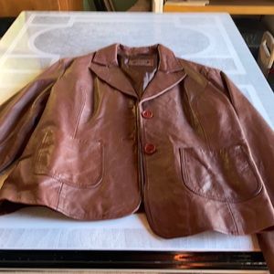 Brown leather jacket - like new
